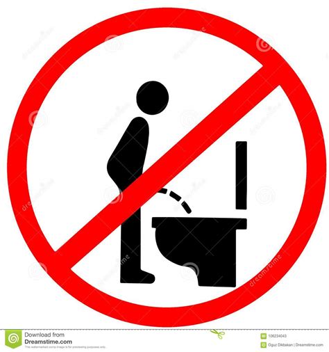 Do Not Pee Stand On To The Closet Toilet Red Circle
