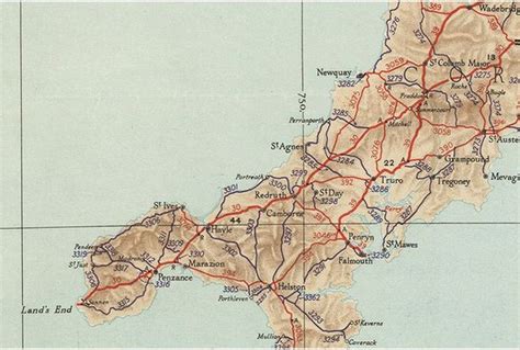 Detailed Map Of Cornwall Uk