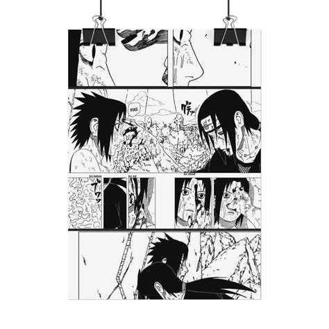 Itachi Sasuke Final Battle Manga Panel Poster Anime Wall Etsy