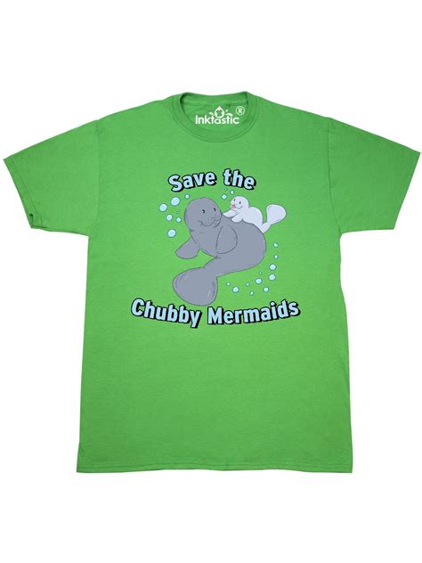 Inktastic Save The Chubby Mermaids With Cute Manatees T Shirt