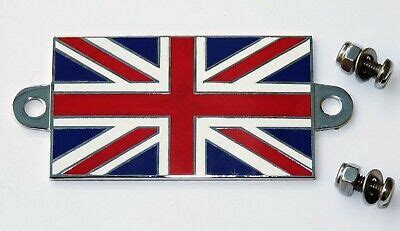 Classic Car Gb Union Jack Enamel Chrome Flag Badge With Stainless