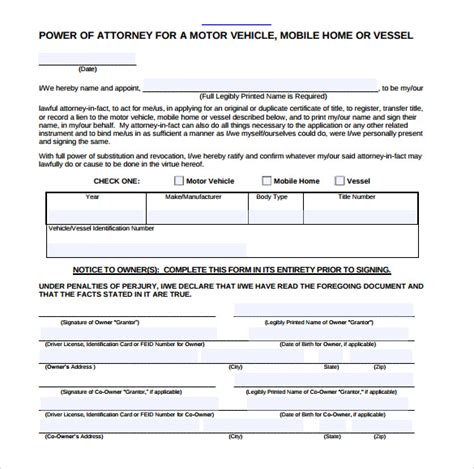 Free Blank Printable Durable Power Of Attorney Forms