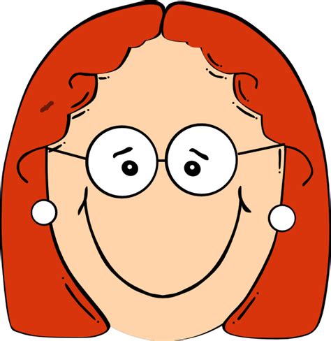 Happy Red Head Girl With Glasses Clip Art At Vector Clip