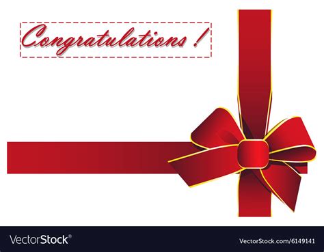Red Ribbon With The Words Congratulations Vector Image