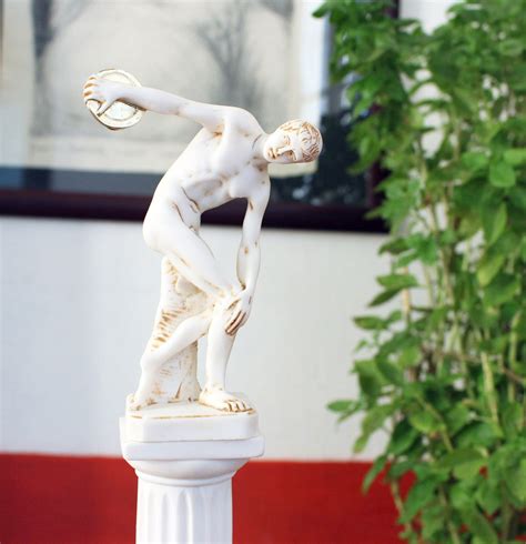 Discobolus Statue Greek Statue Male Nude Sculpture Marble Statue