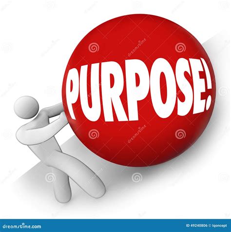 Purpose Ball Rolling Uphill Goal Mission Objective In Life Caree Stock