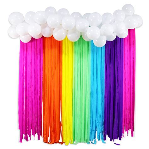 Buy Rainbow Party Backdrop With Balloon Garland Rainbow Cloud Unicorn