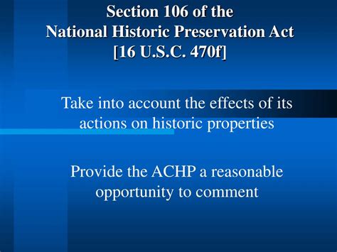 Ppt Advisory Council On Historic Preservation And Section 106