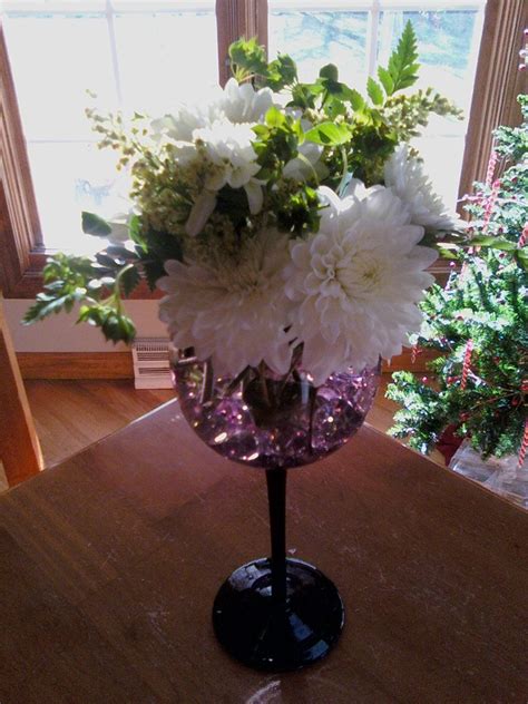 Wine Glass Flower Arrangement Wine Glass Centerpieces Flower Arrangements Wine Glass Decor