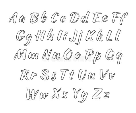 Alfabeto Manuscrito Del Vector Letras Mayúsculas Y Minúsculas