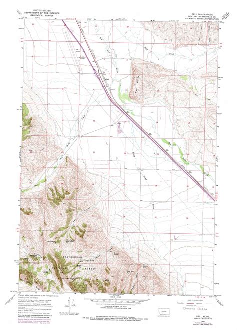 Dell Topographic Map 124000 Scale Montana