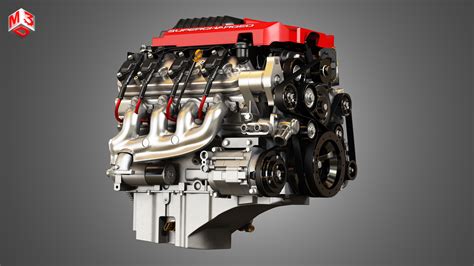 Lsa Engine V8 Supercharged Engine 3d Model Cgtrader