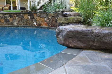 Custom Freeform Pool With Natural Stone Pool Decking Annapolis Md