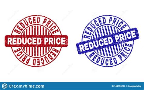 Grunge Reduced Price Scratched Round Stamps Stock Vector Illustration