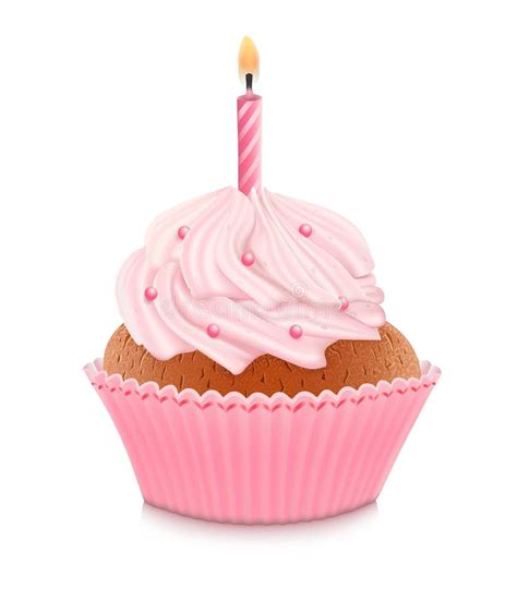 Pink Birthday Cupcake Clip Art