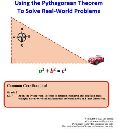 Using The Pythagorean Theorem To Solve Real World Problems Lesson