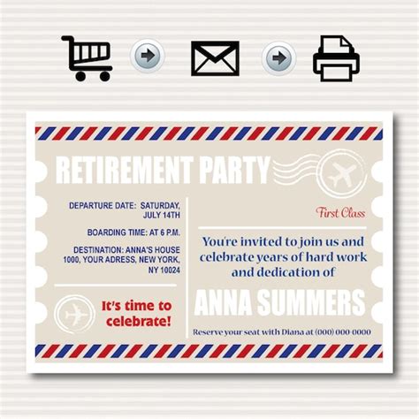 Retirement Party Invitation Travel Theme Red By Surpriseinc
