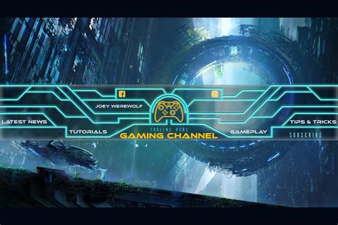 Gaming Channel Youtube Banner Social Media Templates Creative Market