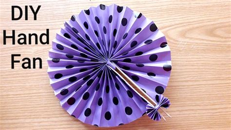 How To Make Paper Hand Fan Diy Hand Fan Making Idea Youtube