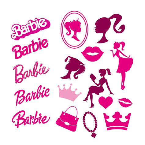 Barbie Logos And Elements Instant Download Barbie Head Etsy