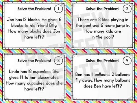 Math word problems multiplication grade 3 random wheel. Word Problem Solving Task Cards - Grade 1 Math Addition ...