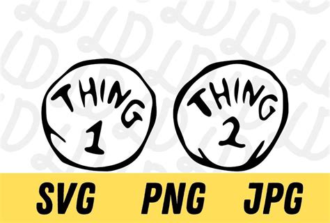 Thing 1 Thing 2 Drseuss Svg Script Logo  Png Fichiers Etsy