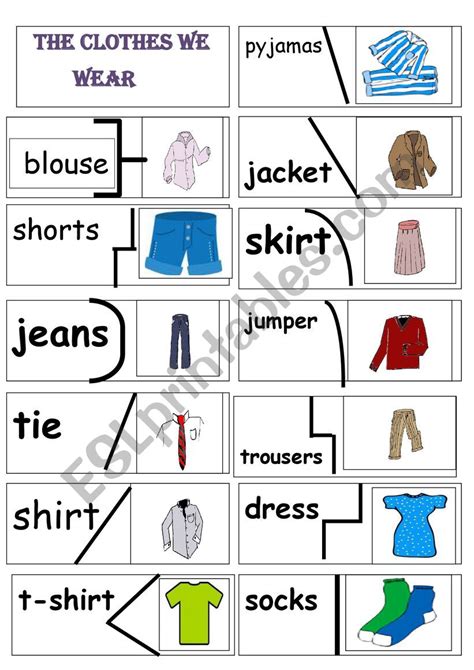 The Clothes We Wear Esl Worksheet By Primpi