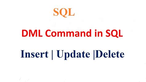 Dml Commands In Sql Youtube