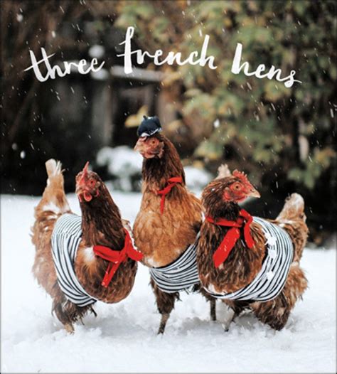 Woodmansterne Three French Hens Pack Of 5 Charity Packs