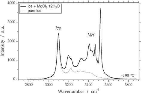 Raman Spectrum Of A Frozen Synthetic Fluid Inclusions At 190°c With A