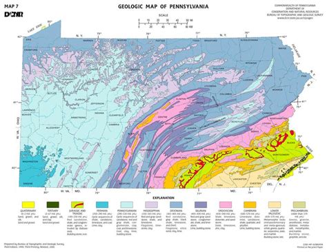 Geologic Pennsylvania Map Geology Pennsylvania