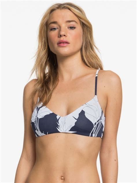 Printed Beach Classics Athletic Triangle Bikini Top For Women