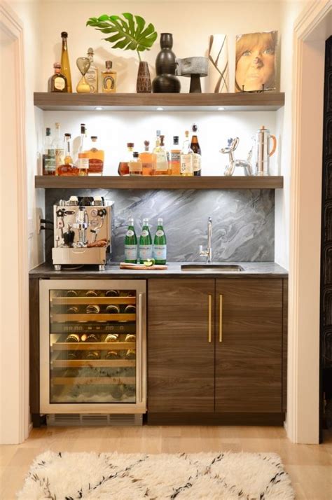 Full and shallow depth options + stains. new york hidden bar cabinet home contemporary with glass ...