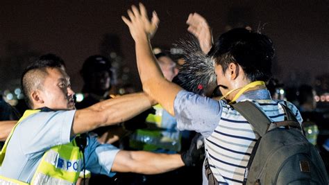 Hong Kong Police Protesters Clash
