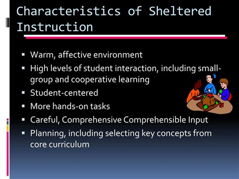 Ppt Characteristics Of Sheltered Instruction Powerpoint Presentation