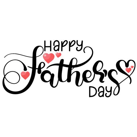 Happy Fathers Day With Hearts Of Love Celebration Vector Happy Father