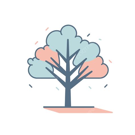 Stylized Tree Icon With A Blue And Pink Color Vector Tree Lineal Icon