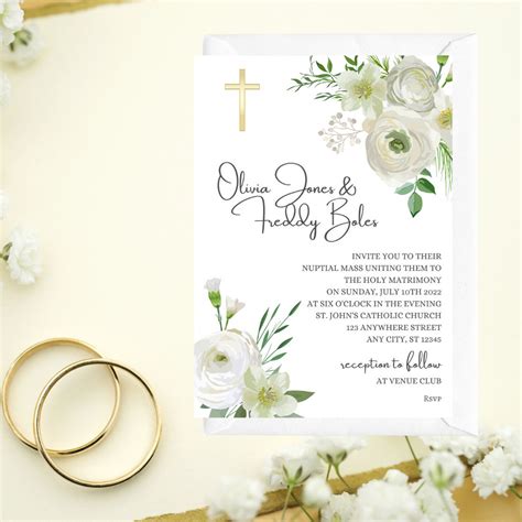 Catholic Wedding Invitation Design We Help Customize And Wording
