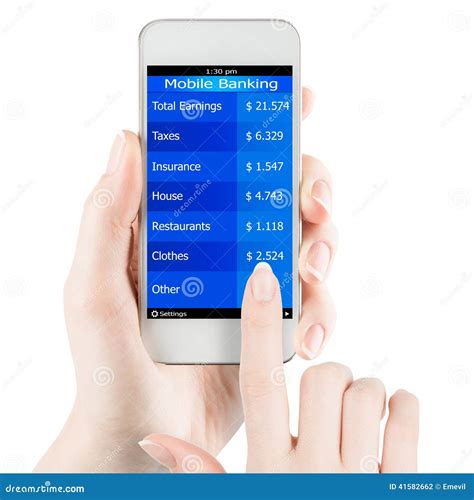 Mobile Banking In Smartphone Stock Photo Image Of Interface Banking