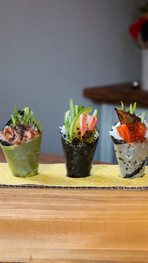 Sushi Cones Temaki 3 Ways Resep Resep Sushi Makanan Enak Sriracha