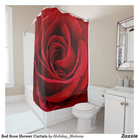 Red Rose Shower Curtain Zazzle Rose Shower Curtain Girl Bathroom Decor Custom Shower Curtains