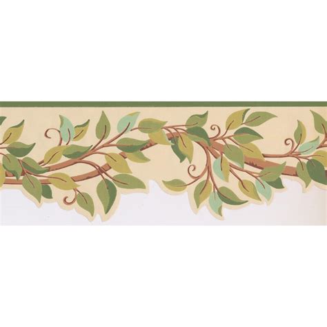 York Wallcoverings Leaves On Tree Branch Scalloped 15 L X 7 W