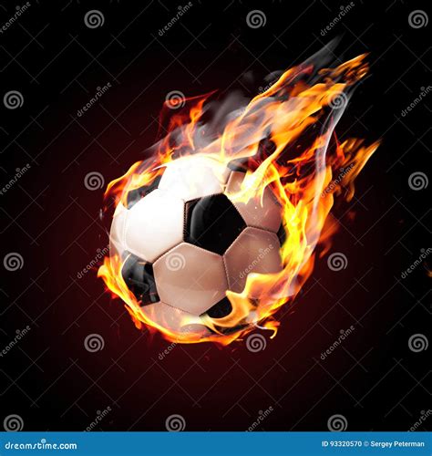 Soccer Ball On Fire Stock Photo Image Of Motion Burn 93320570