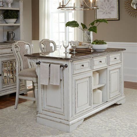 Pin By Mary On Kitchens Antique White Kitchen Kitchen Island With