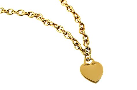 Tiffany And Co Gold Heart Tag Necklace Estate Cj Charles Jewelers