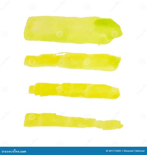 Yellow Watercolor Brushes Watercolor Stains Stock Vector