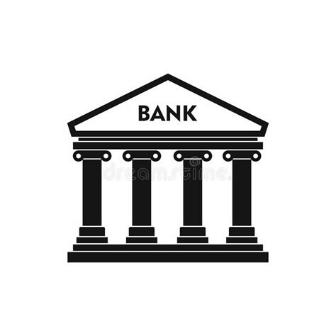 Bank Building Icon Simple Style Stock Vector Illustration Of Icon