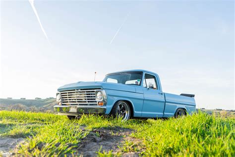 Powder Blue 1969 Ford F100 Pick Up Truck Weld S71 Forged Wheels