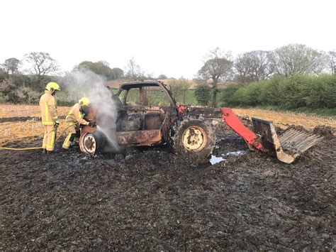 Tractor Destroyed By Fire Near Market Drayton Shropshire Star
