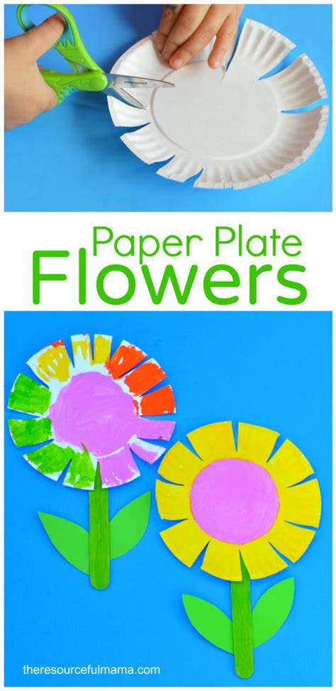 Paper Plate Flower Craft For Kids Preschool Creative Art Spring